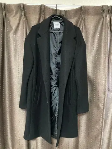 블랙 체스터 코트 롱 코트