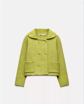 ZARA 라임 그린 자켓풍 루즈핏 가디건