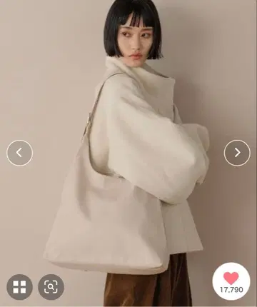 베이지 숄더백 대용량 합성 피혁