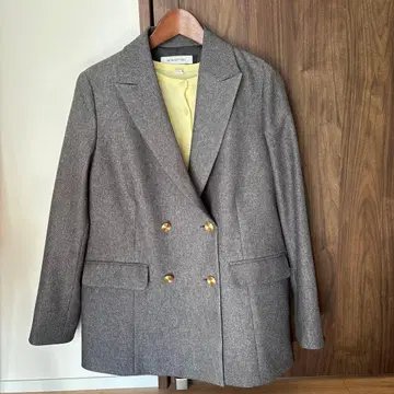 NATURAL BEAUTY BASIC 그레이 더블 브레스트 자켓