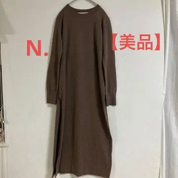 N. N 도트 니트 원피스 M 크루넥 긴팔