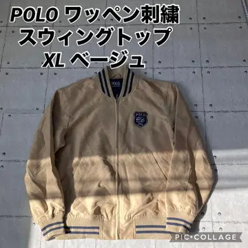 POLO 와펜 자수 스윙탑 XL 베이지 블루종 바시티 자켓