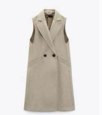 ZARA 자라 더블 브레스트 소프트 베스트 베이지