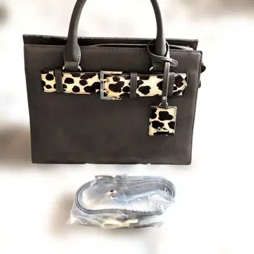 Diana 레오파드 무늬 스트랩 포함 그레이 토트백