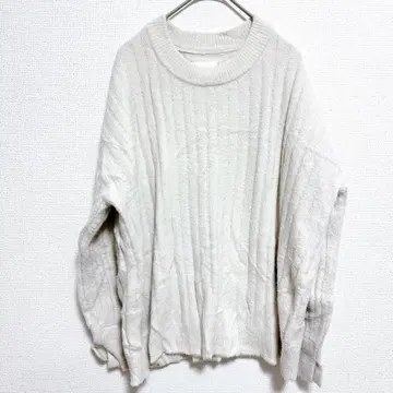 아이보리 리브 긴팔 니트 [ XXS ] 무지 심플 여성용