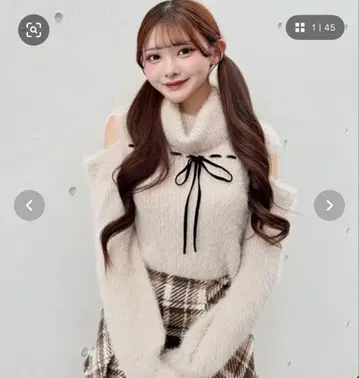 벨로아 리본 오프 터틀 니트 NOMAE