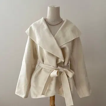 프레이 아이디 숄카라 숏 리버 코트 아이보리