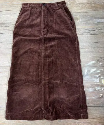 여성용 KETTY 브라운 코듀로이 롱 스커트