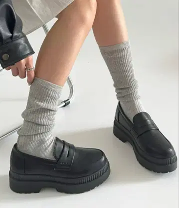 통굽 로퍼 블랙 L