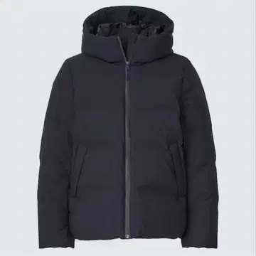 빅 사이즈 [UNIQLO] 심리스 다운 후드티(XL) 블랙 여성용 방풍