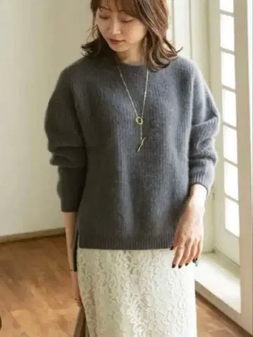 noble 야크라쿤 캐시미어 하찌 니트 그레이