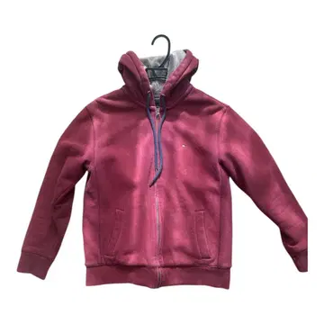 타미힐피거 와인 레드 풀 집업 후드티