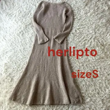 하립투 니트 롱 원피스 베이지 S 캐시미어 혼방