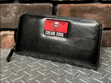 CREAM SODA 장지갑 블랙 라운드 지퍼