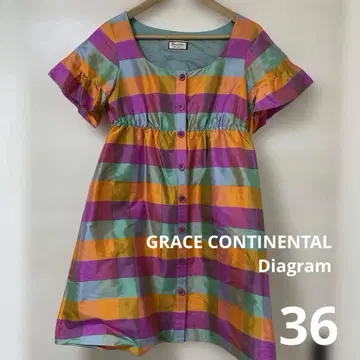 그레이스 콘티넨탈 다이아그램 36 체크 원피스 리본 미니