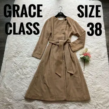 GRACE CLASS 베이지 롱 코트 캐시미어 사이즈 38
