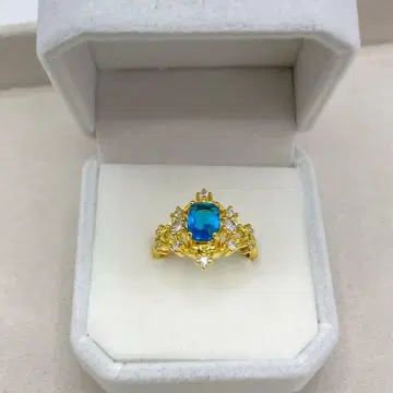 여성용 반지 골드 파란색 색석 부착 유품 정리품 앤티크 주얼리