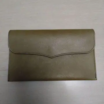 올리브 그린 가죽 장지갑 hawk. 일본제