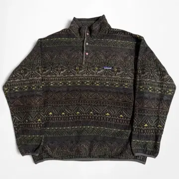 90s Patagonia 아스테카 패턴 네이티브 신틸라 스냅 T