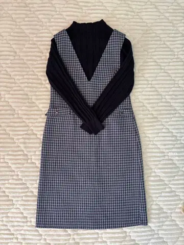 index 하운드 투스 패턴 원피스