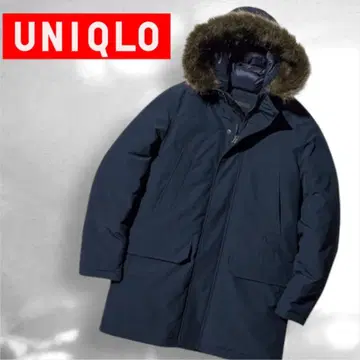 유니클로 하이브리드 다운 후드티 M 블랙 방한 고기능