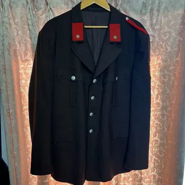 밀리터리 자켓 브라운 빨간색 어깨 계급장 구제 의류