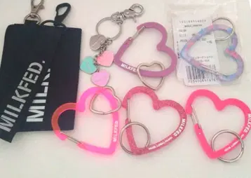 MILKFED. 하트 카라비너 키링 세트 핑크