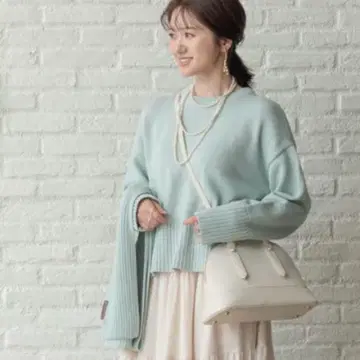 MaisonEchelle 메 니트 머플러 세이지 블루