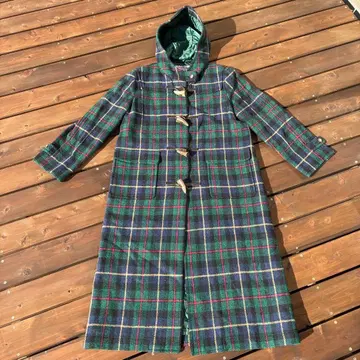 해리스 트위드 더플 코트 울