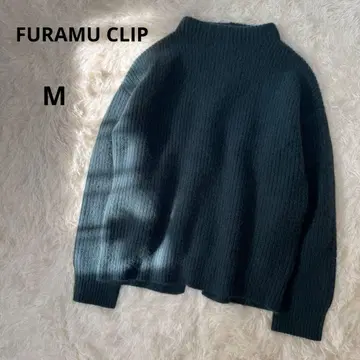 FURAMUCLIP 보틀넥 니트 울 폭스 블루그린 M