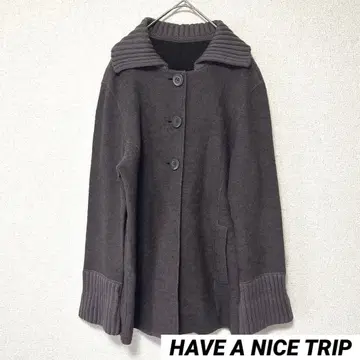 하바나이스트립 M 자켓 아우터 울 100 겉옷 버튼