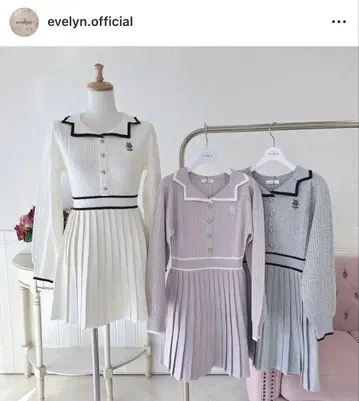 evelyn 플리츠 미니 니트 OP