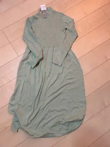 민트 그린 니트 롱 원피스 택 포함 새상품