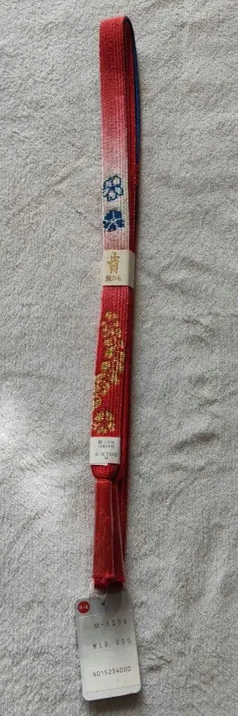 허리띠 실크 100% 빨강과 파랑 꽃무늬