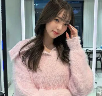 PELLICULE 페리큐르 샤기 멜티 니트 핑크