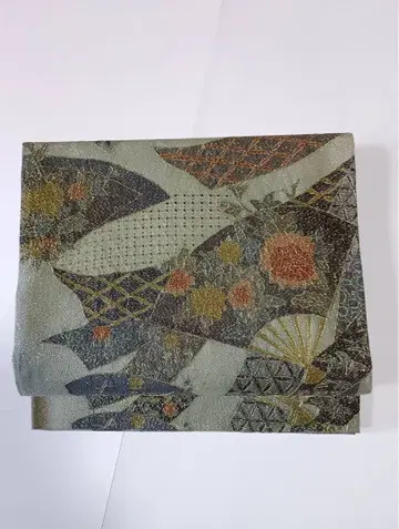 후쿠로 오비 꽃무늬 부채 무늬