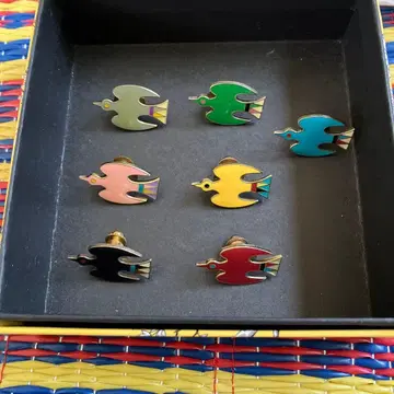 오하시 트리오 팬클럽 새 모양 브로치 7개 세트