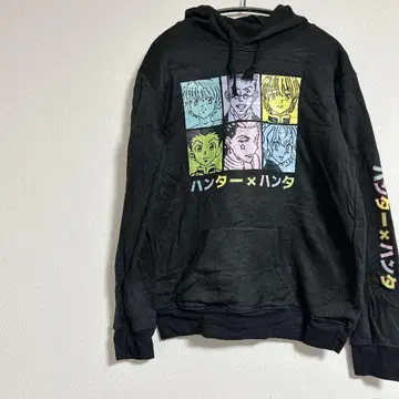헌터 x 헌터 후드티 블랙 속기모 포켓 포함 후드 있음