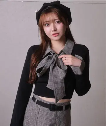 LIP SERVICE 2way 셔츠 레이어드 니트탑