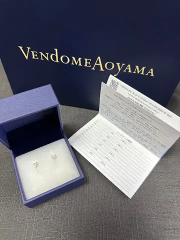컨디션 최상 VENDOME AOYAMA 화이트 토파즈 귀찌