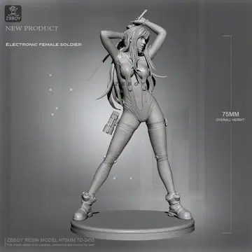 1/24 미인 여성 전사 미도색 레진 피규어 H056