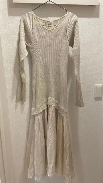 SNIDEL 크림 니트 롱 원피스