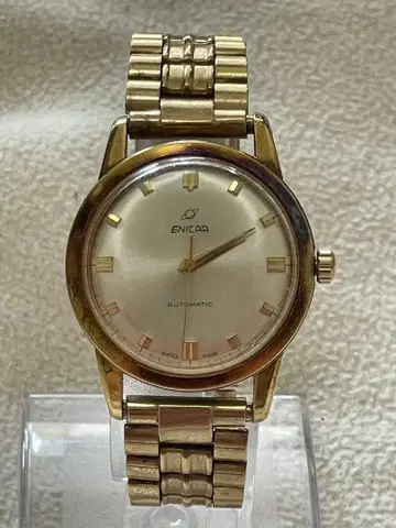 [ 작동품 ] ENICAR 시계 실버/골드