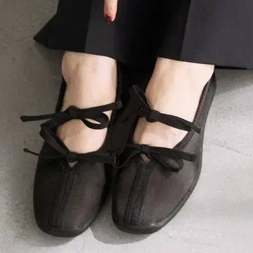 LE TALON 르탈롱 L 더블 리본 발레리나 플랫슈즈