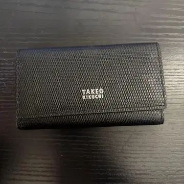 TAKEO KIKUCHI 블랙 가죽 키케이스