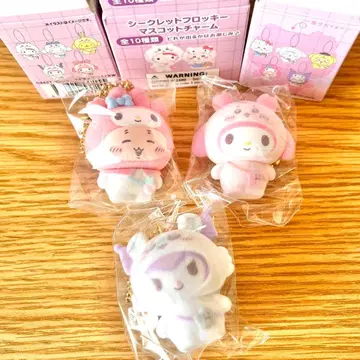 치이카와 x 산리오 시크릿 플로키 마스코트 참 3종 세트