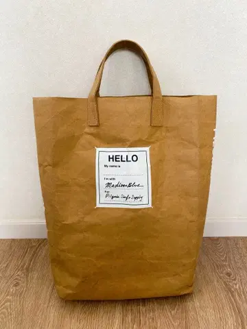 매디슨 블루 페이퍼백 크라프트 토트백 HELLO