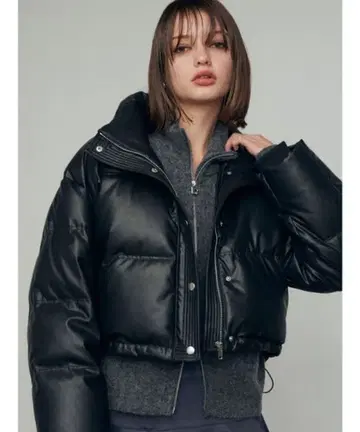 [ EMODA ] 인조 가죽 숏 다운