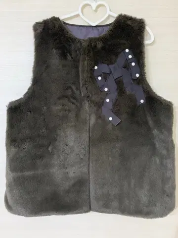 앤드러브 브라운 퍼 베스트 리본 포함