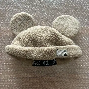 디즈니 귀 달린 보아 캡 모자 베이지 팬캡 미키